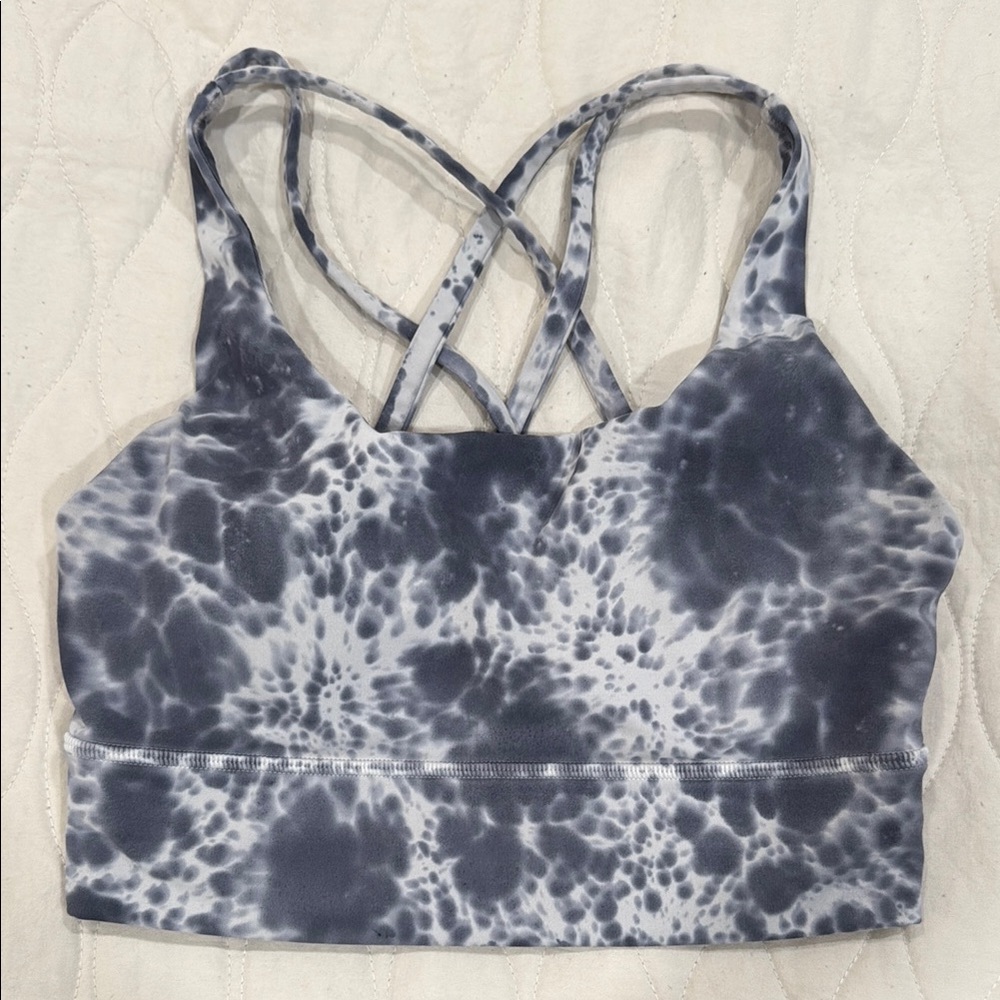 lululemon athletica Bluish Gray and White Sports Bra